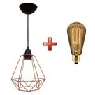Kit luminária pendente aramado class com lâmpada filamento carbono Kit luminária pendente aramado class com lâmpada filamento carbono
