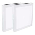 Kit Luminária Plafon LED Quadrado de Sobrepor 24W - 3000K Com 2 Unidades (520,0055) - Noll LED