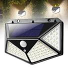 Kit Luminária Solar 100 Leds Sensor de presença Prova Dágua p/ Jardim ambiente Externo Luz Led Solar Lâmpada