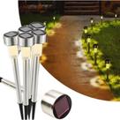 Kit Luminaria Solar Balizador Espeto Led Prata Decoração Quintal Piscina Quente 10UN 20UN 30UN