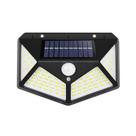 kit Luminária Solar De Parede Refletor 100 Led Sensor Presença Movimento Prova D' Água Com 3 Funções