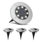 Kit Luminária Solar Espeto 8 ou 4 peças Com 8 Led Jardim Gramado Decoração Acionamento Automático ao Anoitecer