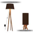 Kit Luminária Tripe Abajur Quarto Sala Madeira Decorativa Kit Luminária Tripe Abajur Quarto Sala Madeira Decorativa
