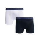 Kit Lupo 2 Cuecas Boxer De Algodão 00523 Branco/Marinho