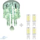 Kit Lustre Cristal Quadrado Plafon Redondo 18cm C/ Lâmpada G9 5w BF Kit Lustre Cristal Quadrado Plafon Redondo 18cm C/ Lâmpada G9 5w BF