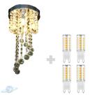 Kit Lustre Cristal Redondo Plafon Redondo 25cm C/ Lâmpada G9 5w BQ Kit Lustre Cristal Redondo Plafon Redondo 25cm C/ Lâmpada G9 5w BQ