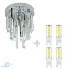 Kit Lustre Cristal Retangular Plafon Redondo 20cm C/ Lâmpada G9 5w BF Kit Lustre Cristal Retangular Plafon Redondo 20cm C/ Lâmpada G9 5w BF