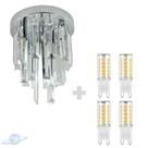 Kit Lustre Cristal Retangular Plafon Redondo 20cm C/ Lâmpada G9 5w BQ Kit Lustre Cristal Retangular Plafon Redondo 20cm C/ Lâmpada G9 5w BQ