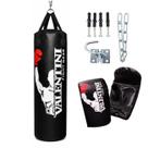 Kit Luta Profissional Saco de Pancada 120cm Valentini Vazio com Luva e Suporte