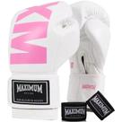 Kit Luva Boxe Muay Thai Mxm White/Pink + Bandagem 3m - Maximum