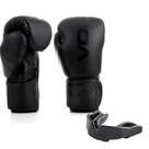 Kit Luva de Boxe Muay Thai 10OZ Preto + Protetor Bucal MMA Luta