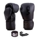 Kit Luva de Boxe Preta 10 Oz + Bandagem + P. Bucal - Vollo Kit Luva de Boxe Preta 10 Oz + Bandagem + P. Bucal - Vollo
