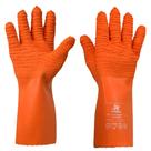 Kit Luva Latex Termica Corrugada Laranja Tam P/G 9 2 Pares - KALIPSO