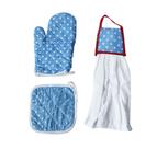 Kit luva para forno, descanso de panela e pano de copa 03 peças sortidas Kit luva para forno, descanso de panela e pano de copa 03 peças sortidas