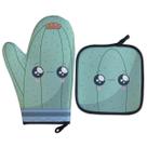 kit Luva Térmica Cacto Kawaii Cozinha Criativa Geek