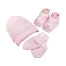 Kit Luva, Touca e Sapatinho Rosa Bebê Bamboo - Laço Bebê