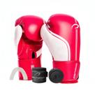 Kit Luvas Boxe Muay Thai First FX1 Rosa-Branco, Band e Bucal Pretorian Cor:Rosa+BrancoTamanho:10ozGênero:Unissex