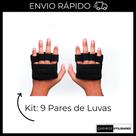 Kit - Luvas Caleira De Academia Para Musculação - 9 Pares De Luvas Treino exercício funcional Fitness Bike Dede Kit - Luvas Caleira De Academia Para Musculação - 9 Pares De Luvas Treino exercício funcional Fitness Bike Dede