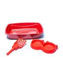 Kit Luxo 3x1 Vermelho para Gatos Pet Injet