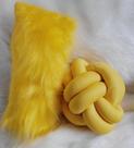 Kit Luxo Almofada Baguete Pelo Alto Cheia + Almofada Nó