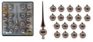 Kit Luxo com 18 Bolas de Natal Rose 6 cm de Ø + 1 Ponteira 28cm