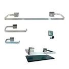 Kit Luxo Lavabo Brilhante 5 peças Fumê