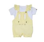 Kit Luxo Macacão Jardineira + Body Bebê Menina Verão 7949 Kit Luxo Macacão Jardineira + Body Bebê Menina Verão 7949