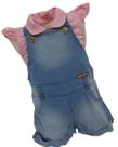Kit Luxo Macacão Jardineira Jeans + Body Bebê Menina 2487 Kit Luxo Macacão Jardineira Jeans + Body Bebê Menina 2487