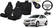 Kit Luxo para Banco Agile 2009-2016: Capas, Capa de Volante, Chaveiro GM