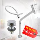Kit Luxo Para Lavatorio Lavabo Banheiro Cuba Alta Torneira Link 3060 + Valvula Click 7/8 Metal Cromada + Engate Trançado Kit Luxo Para Lavatorio Lavabo Banheiro Cuba Alta Torneira Link 3060 + Valvula Click 7/8 Metal Cromada + Engate Trançado