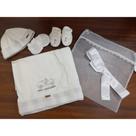 Kit Luxo Paraiso Bebe Menino Manta Sapato Touca Luva 11827