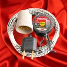 Kit Luz Para Churrasqueira (Fio, Bocal, Suporte e plug para Tomada)
