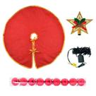 Kit Luzes e Enfeites de Natal Pisca-Pisca + Saia de Feltro + Bolas + Estrela Natalinos Natalina Fim de Ano P/ Árvore Kit Luzes e Enfeites de Natal Pisca-Pisca + Saia de Feltro + Bolas + Estrela Natalinos Natalina Fim de Ano P/ Árvore