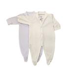 Kit Macacão Bebe 2 Peças Malha Canelada Menina e Menino