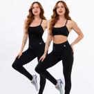 Kit Macacão Costa Nua Longo + Conjunto Fitness Top Alça Calça Legging Sem Transparência Inverno