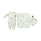 Kit Macacão Cueiro Naninha Hug Presenteável Fazendinha Verde
