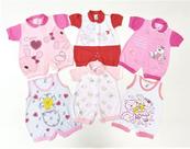 Kit Macacão Curto em Malha - Com Manga e Regata - 4 Unidades - Feminino - Nethuno Baby