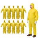 Kit Macacão Proteção Química 10 Unidades Amarelo Impermeável