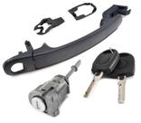 Kit Maçaneta Cilindro Porta Direita Compatível com Gol Voyage Saveiro G5 G6 G7 Polo após 02 Fox após 03 Spacefox após 06 e Porta Esquerda Golf 02 a 07