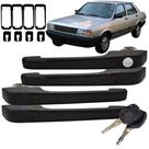 Kit Maçaneta Externas Voyage 4 Portas Quadrado 1987 1988 1989 1990 1991 1992 1993 1994 Preto