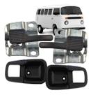 Kit Maçaneta Interna Porta Dianteira Kombi Apos 1978 1979 1980 a 1990 1991 1992 1993 1994 Preto