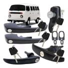 Kit Maçaneta Porta Chave Kombi Clipper Preta Kit Maçaneta Porta Chave Kombi Clipper Preta