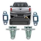 Kit Maçaneta Preta Tampa Traseira Fechadura Batente Mitsubishi L200 Reposição