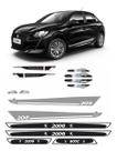 Kit Maçaneta + Soleira + Porta + Faixa Peugeot 208 Cinza