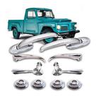 Kit Maçanetas Puxador Cromada Rural Pick-up F75 Aero Willys