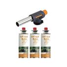 Kit maçarico automático grafite culinário controle de chama + 3 refil globalmix aresanato solda