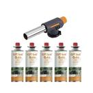 Kit maçarico automático grafite culinário controle de chama + 5 refil globalmix aresanato solda