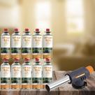 Kit maçarico culinário automatico controle da chama artesanato solda + 10 refil gás globalmix 227g