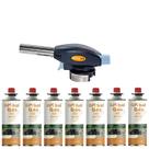Kit maçarico culinário ou solda portatil grafite automatico0 globalmix gt6019 + 7 refil gás butano