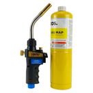 Kit Maçarico Turbo Hand Torch Hiatsu Jh-6st Com Acendimento Automático + Gás Mapp Para Maçarico 400g 1 Unidade